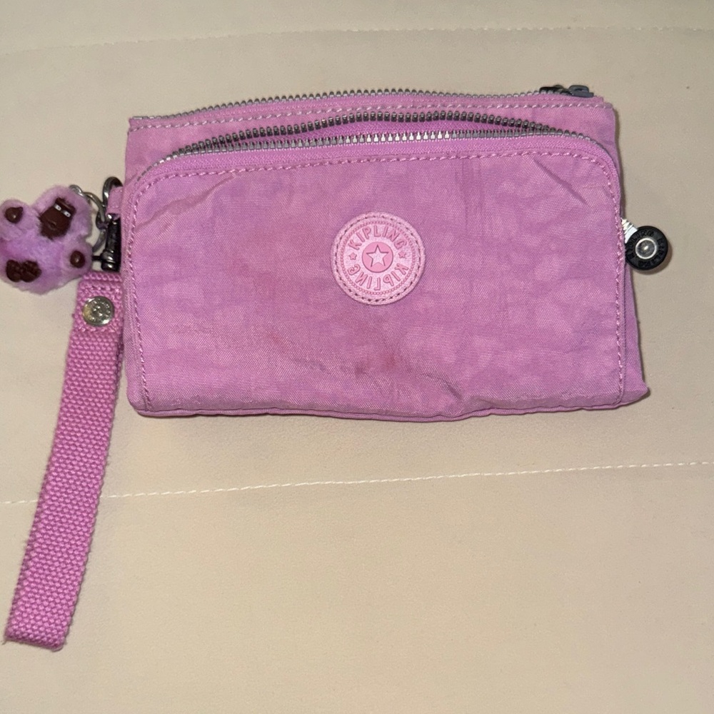 Kipling Pink Wristlet Crossbody Pouch